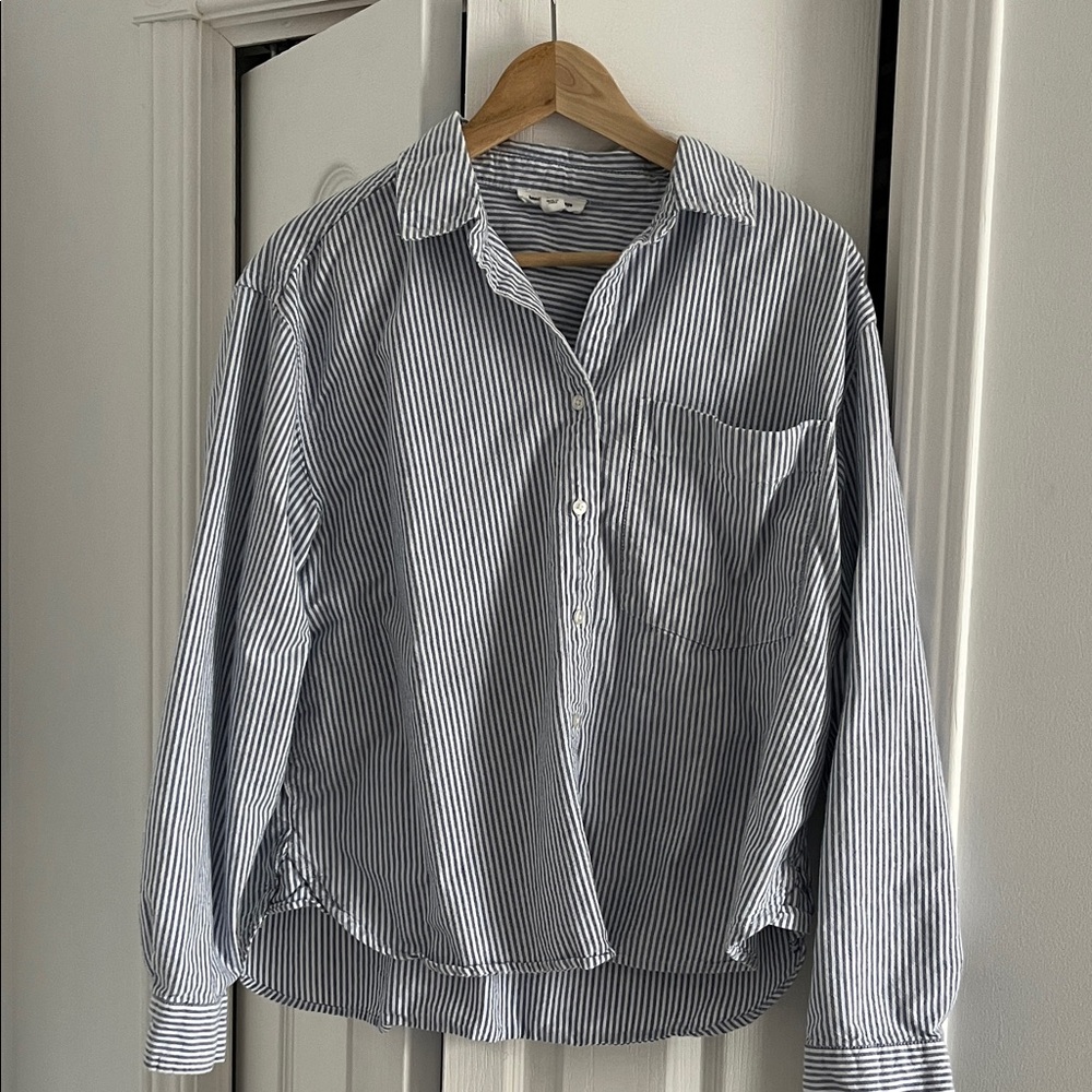 Classic Striped Blue and White Woman’s Shirt